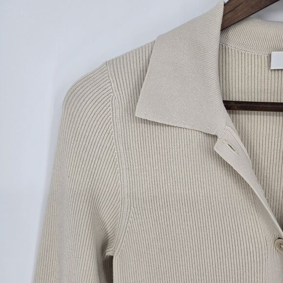 Babaton Ribbed Bodycon Midi Dress Medium Minimalist Preppy Classic - Picture 2 of 7